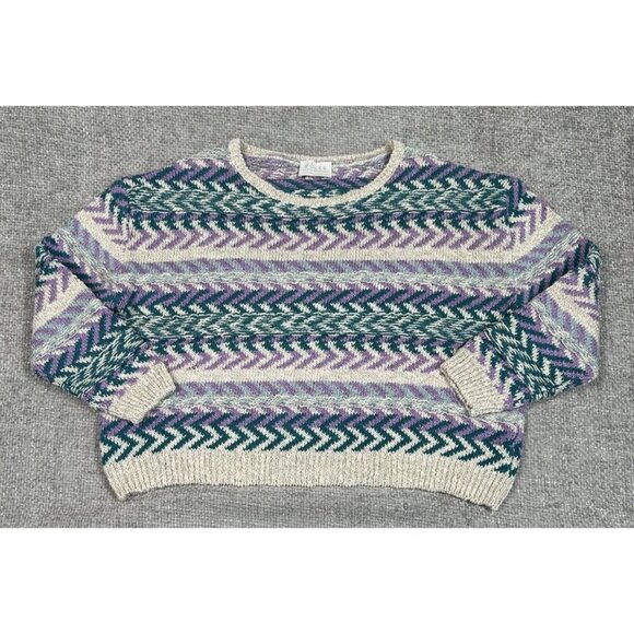 Poles Maison Montagut Sweater Womens Medium Purple‎ Textured Cotton Linen Jumper - Picture 2 of 13